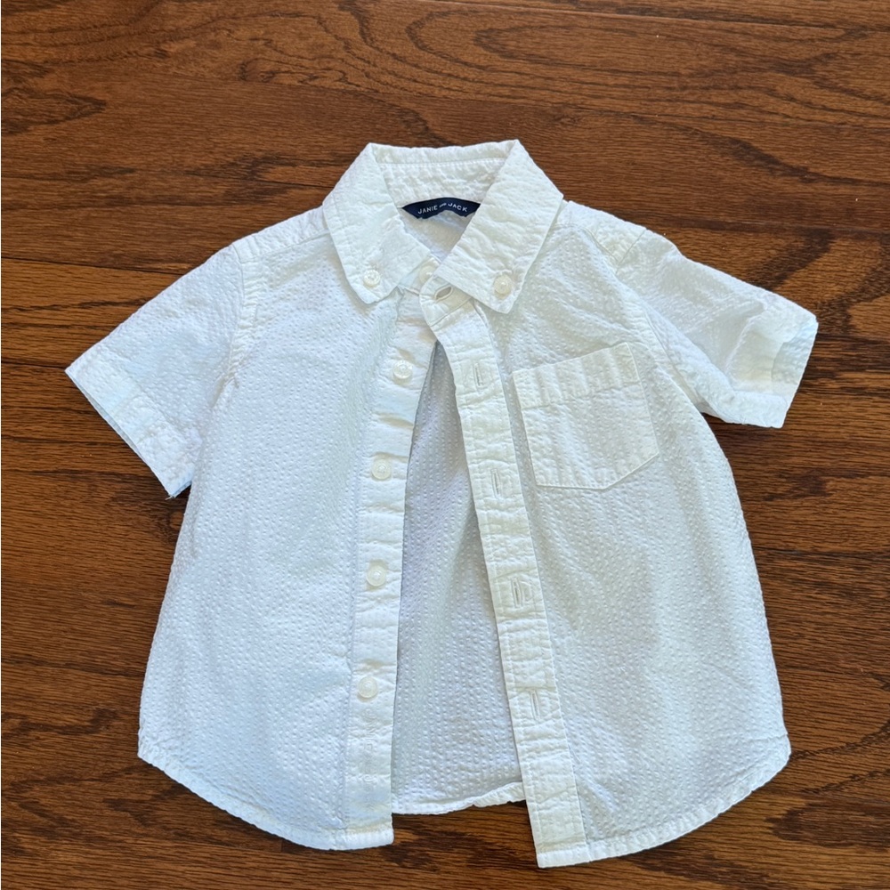 Janie and Jack White Short-Sleeve Button-Down Shirt